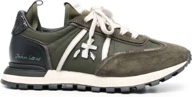 Premiata John Low logo-patch sneakers Green