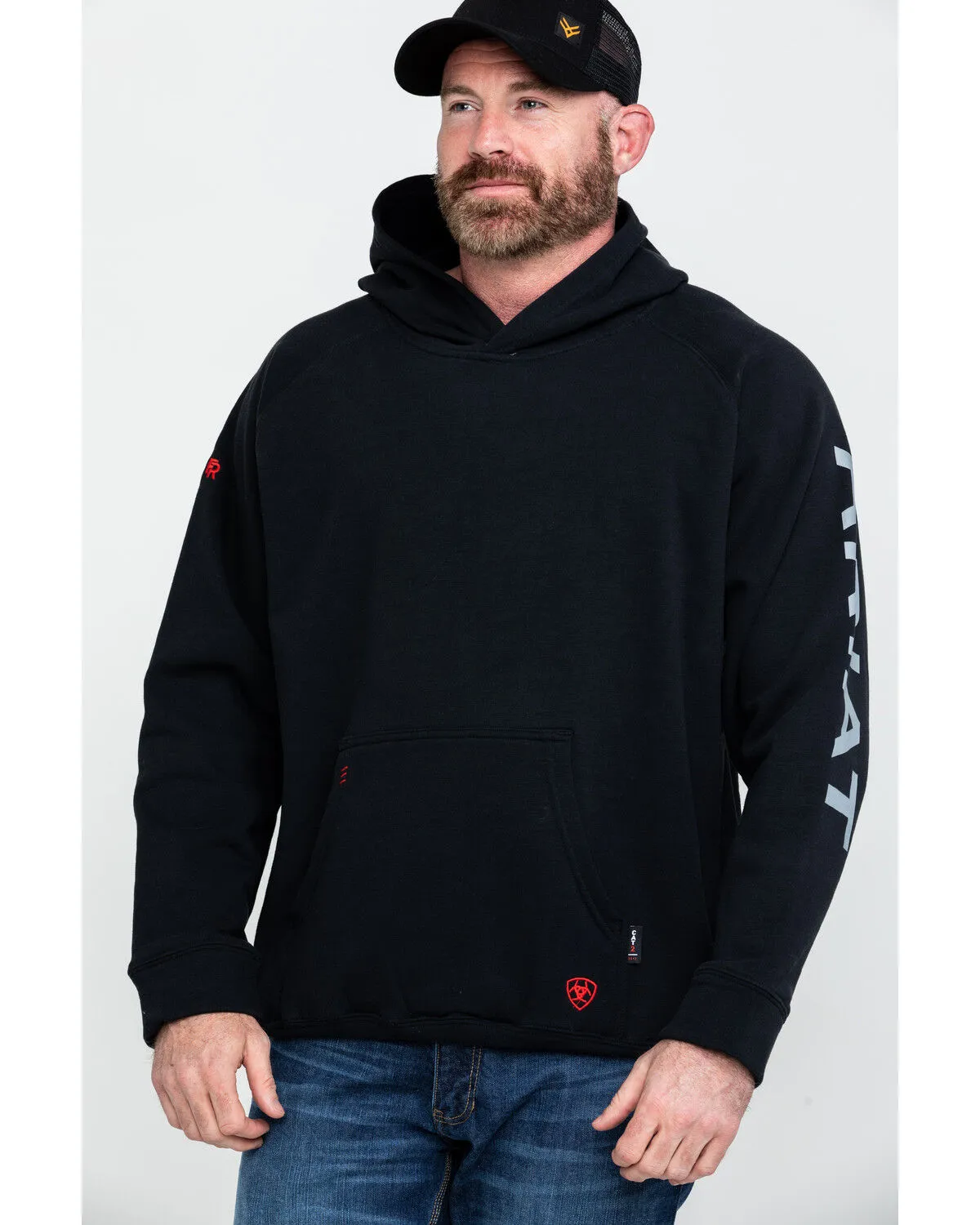 Product Name:  Ariat Men's FR Primo Fleece Logo Work Hooded Sweatshirt - Tall