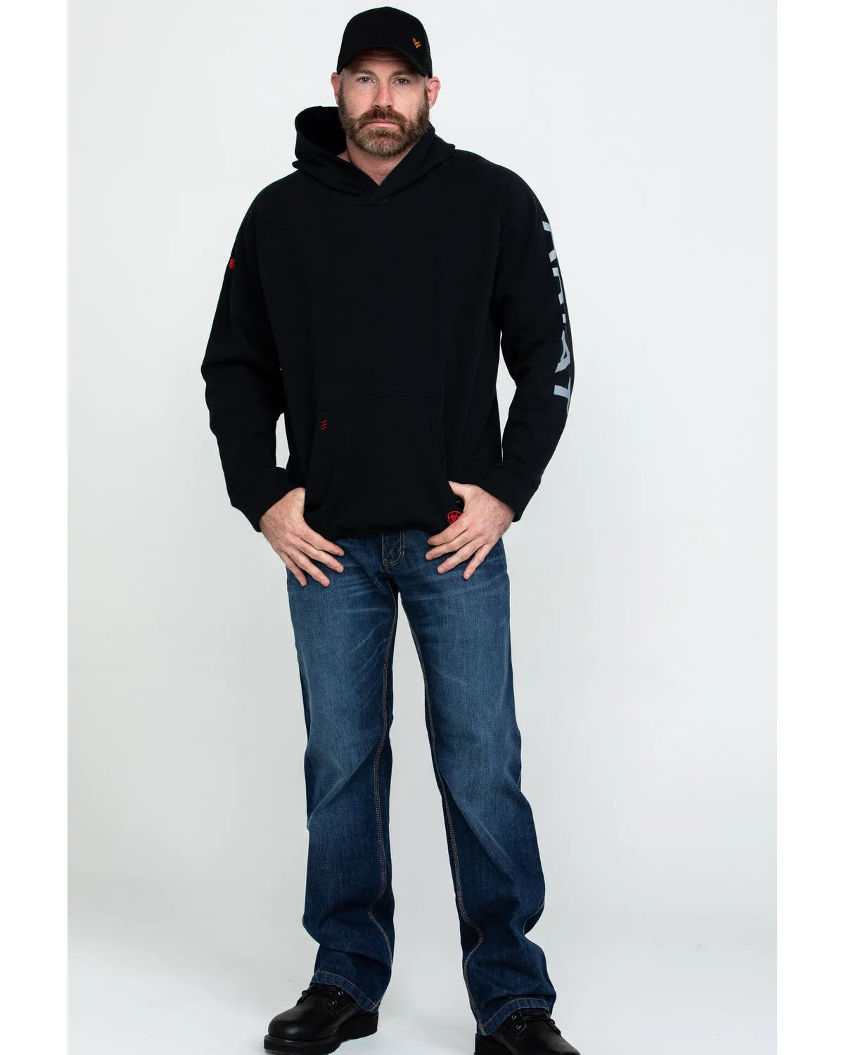 Product Name:  Ariat Men's FR Primo Fleece Logo Work Hooded Sweatshirt - Tall