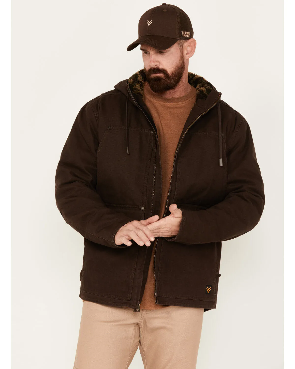 Product Name:  Hawx Men's Weathered Sherpa Lined Hooded Work Jacket