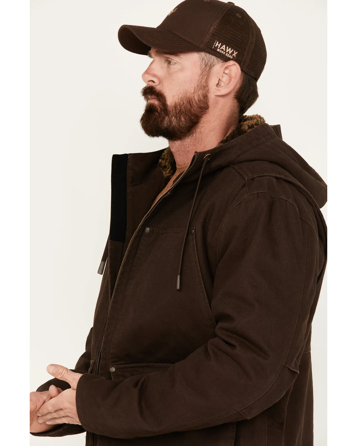 Product Name:  Hawx Men's Weathered Sherpa Lined Hooded Work Jacket