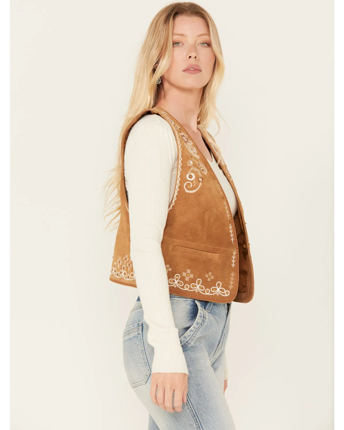 Product Name:  Scully Women's Embroidered Leather Vest