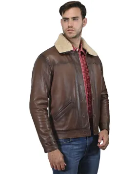 Product Name:  Wrangler Men's Vintage Sherpa Lined Leather Jacket