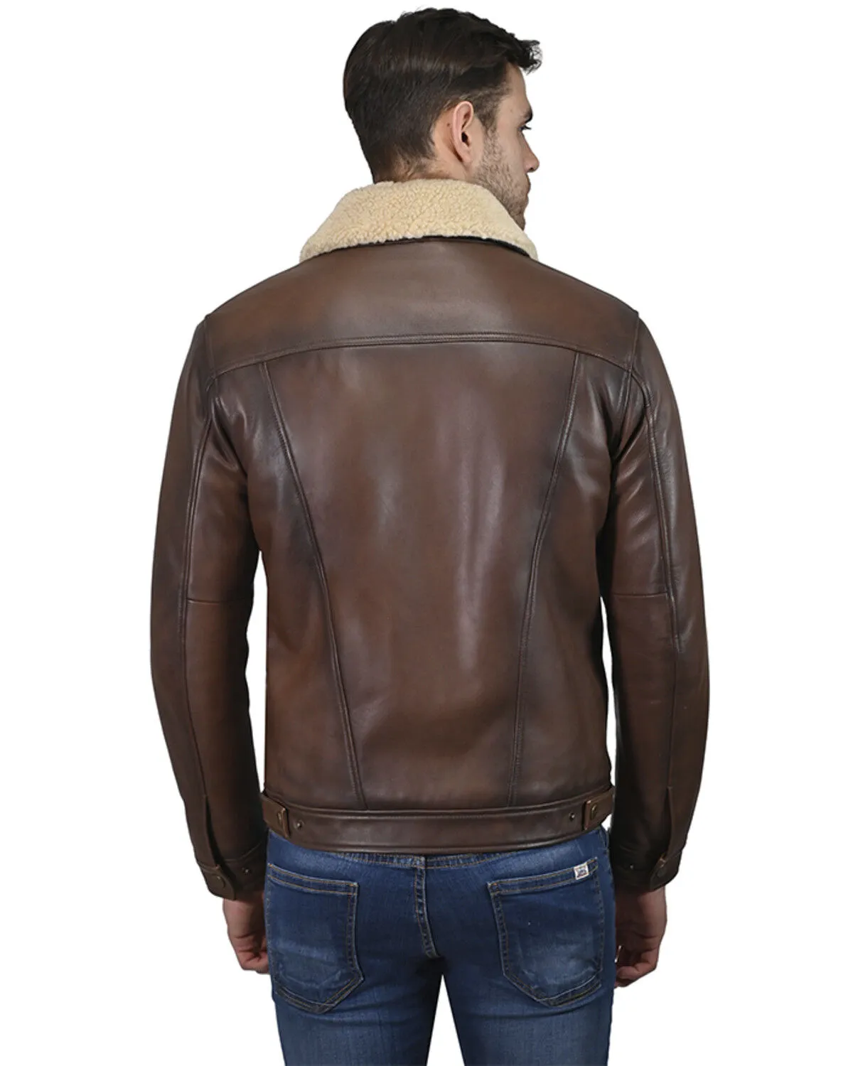 Product Name:  Wrangler Men's Vintage Sherpa Lined Leather Jacket