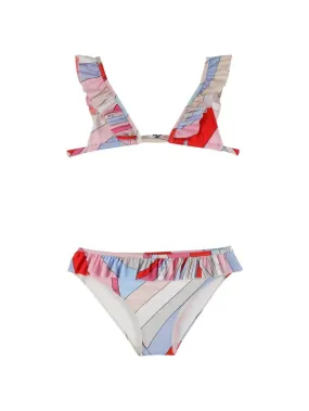 Pucci   Printed ruffled lycra bikini set 