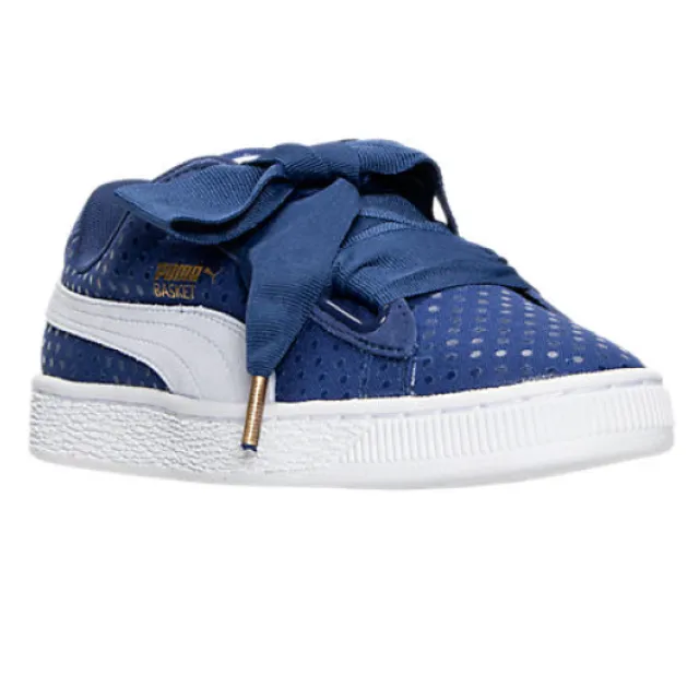 Puma Basket Heart Denim Twilight Blue White 36337101 Wom...