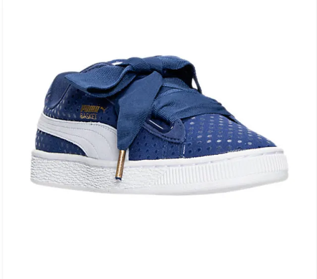 Puma Basket Heart Denim Twilight Blue White 36337101 Wom...