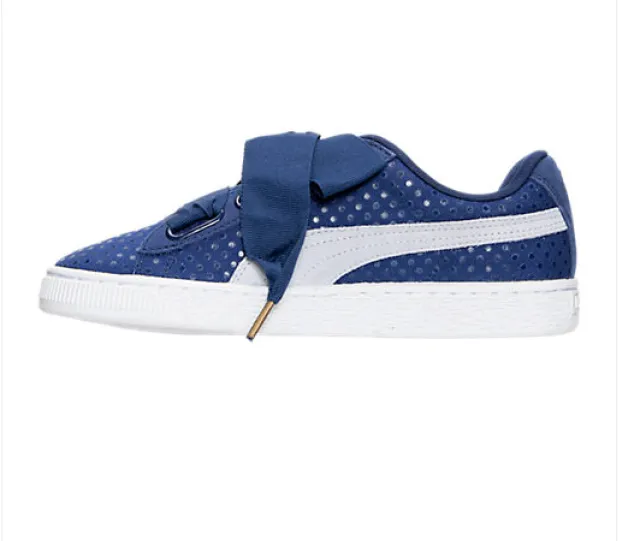 Puma Basket Heart Denim Twilight Blue White 36337101 Wom...