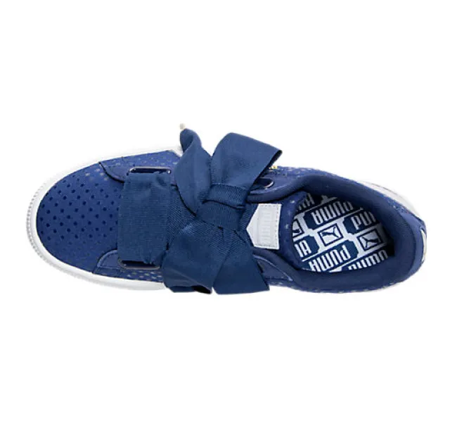 Puma Basket Heart Denim Twilight Blue White 36337101 Wom...