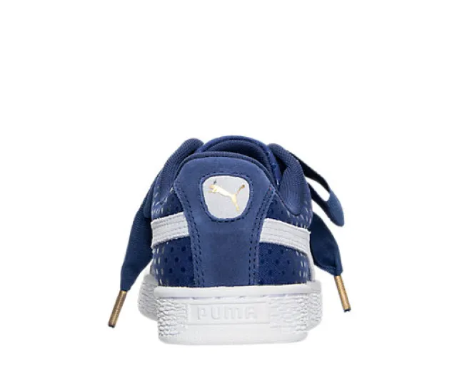 Puma Basket Heart Denim Twilight Blue White 36337101 Wom...