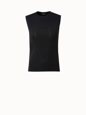 punchcard ajoure wool silk tank