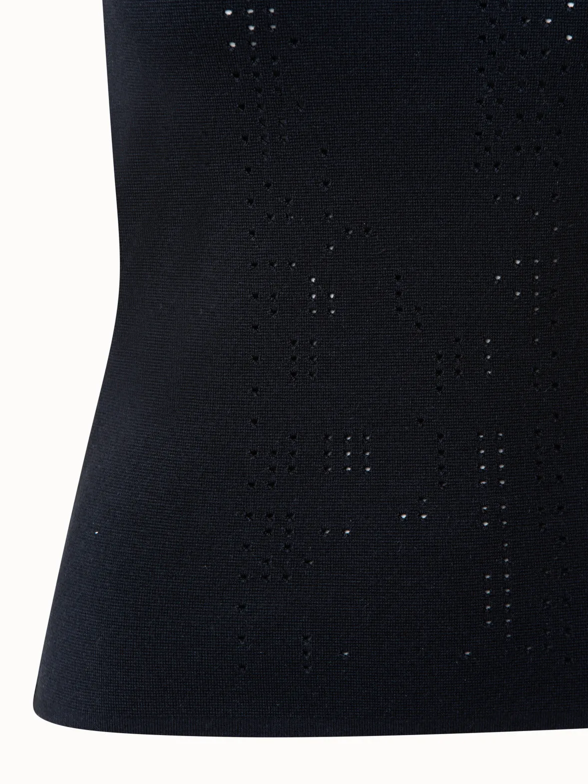 punchcard ajoure wool silk tank