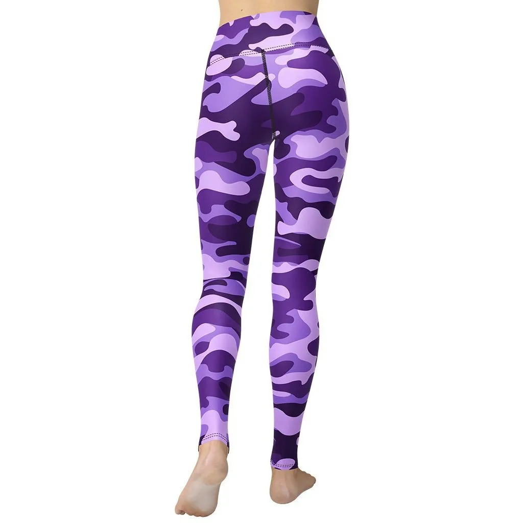 Purple Camo Yoga Leggings
