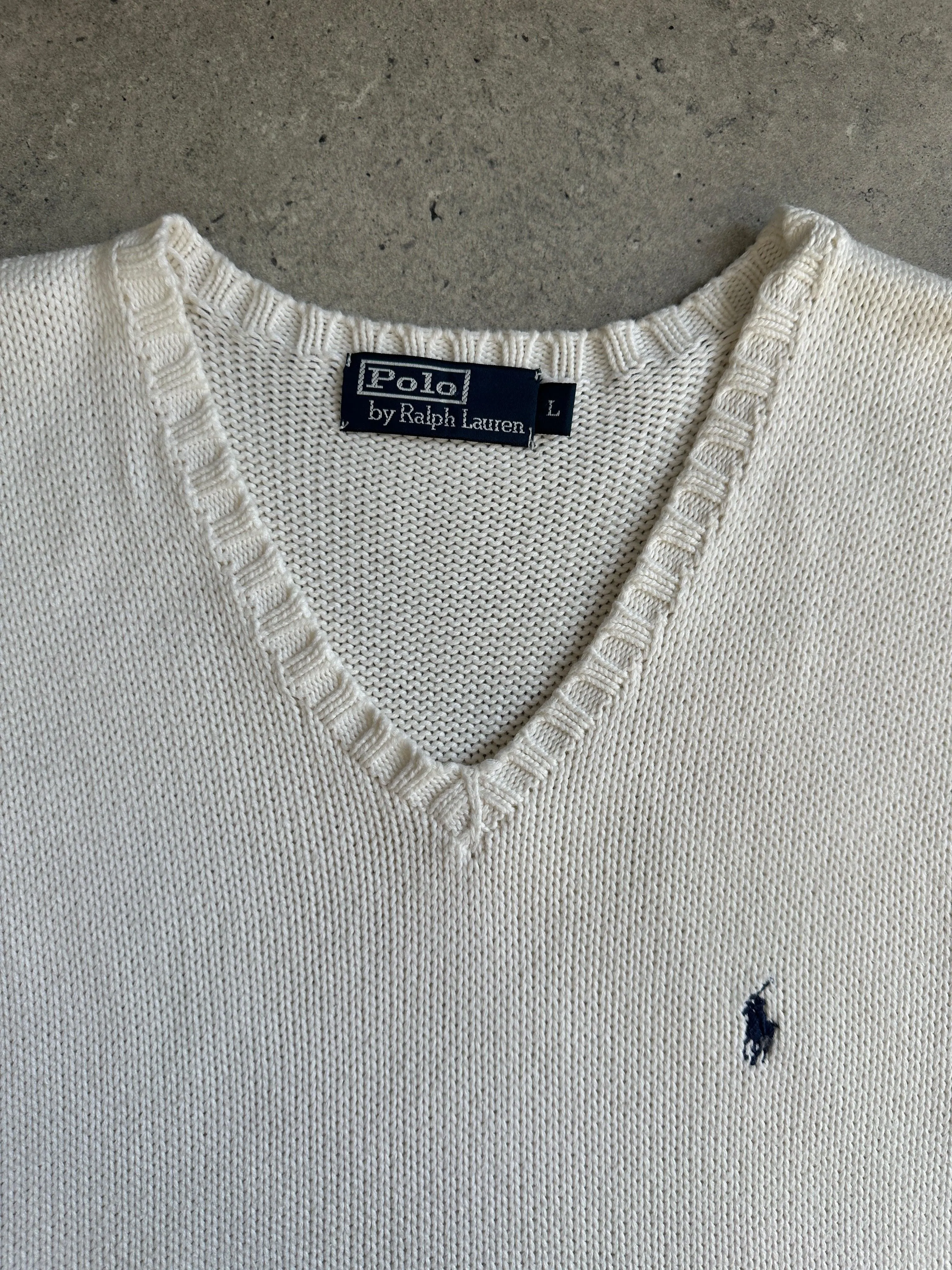 Ralph Lauren Polo Pure Cotton Sleeveless Logo Jumper Vest - XL