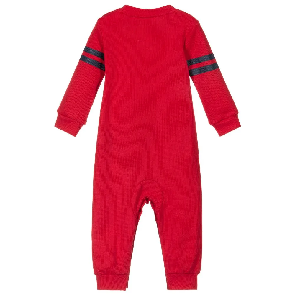 Red Cotton Jersey Romper