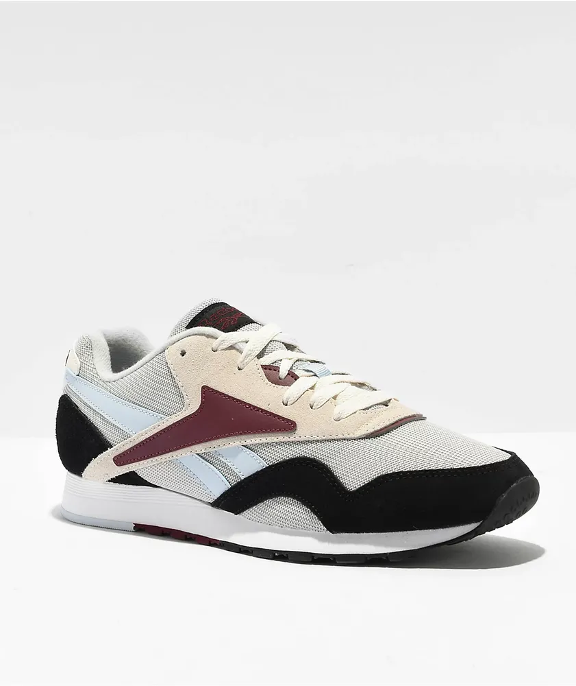 Reebok Classic Nylon Plus Black & Burgundy Shoes