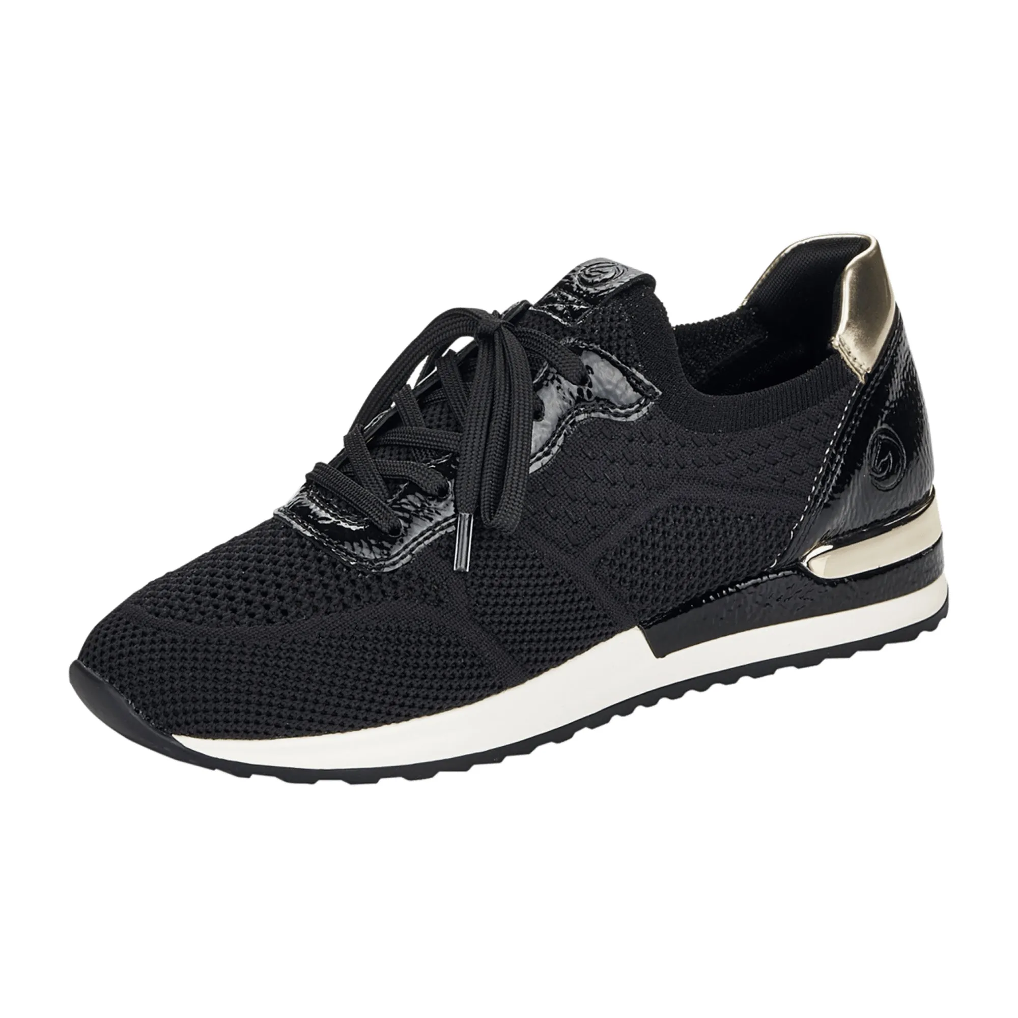 Remonte Black Sneakers for Women with Elastic Insert and Flexible Sole