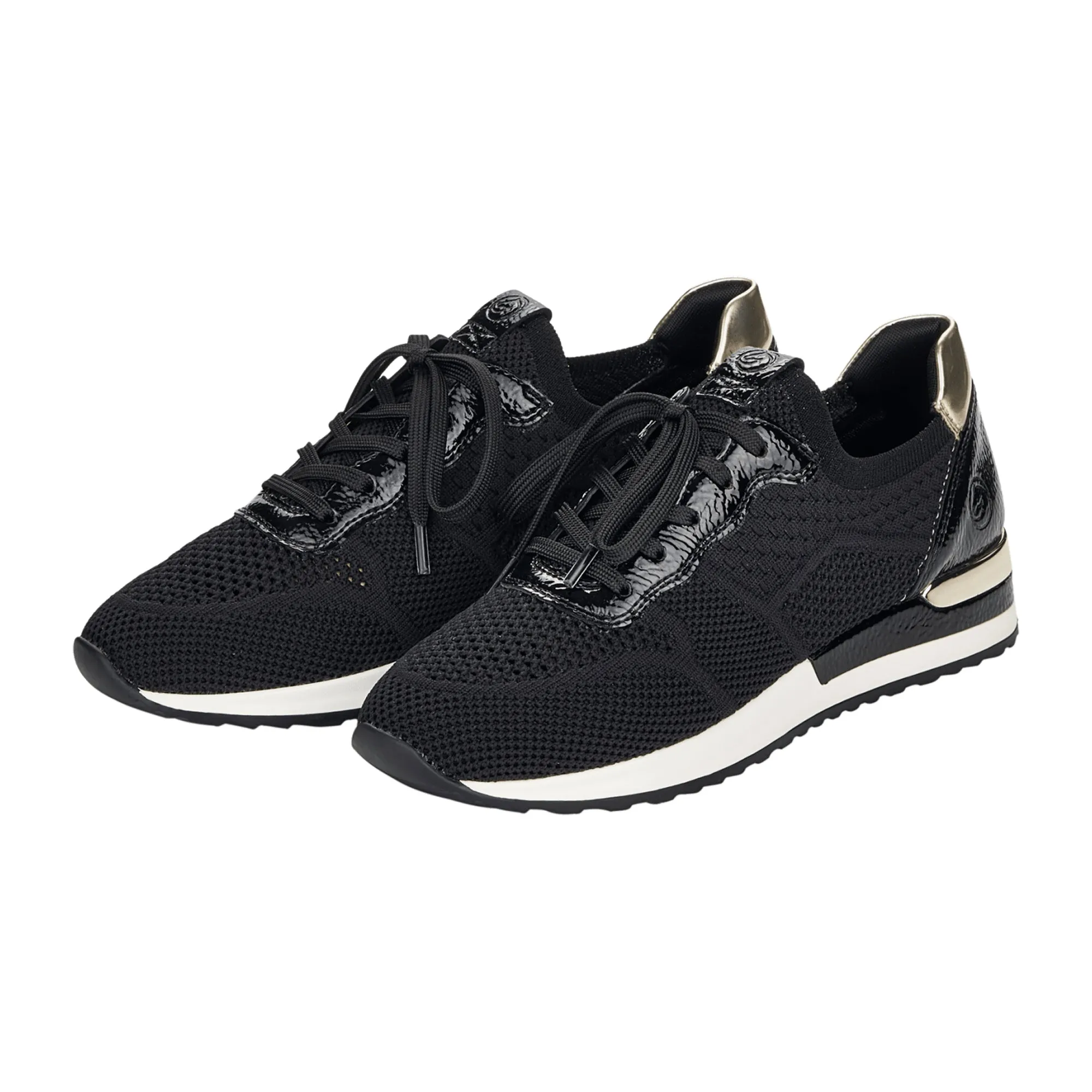 Remonte Black Sneakers for Women with Elastic Insert and Flexible Sole