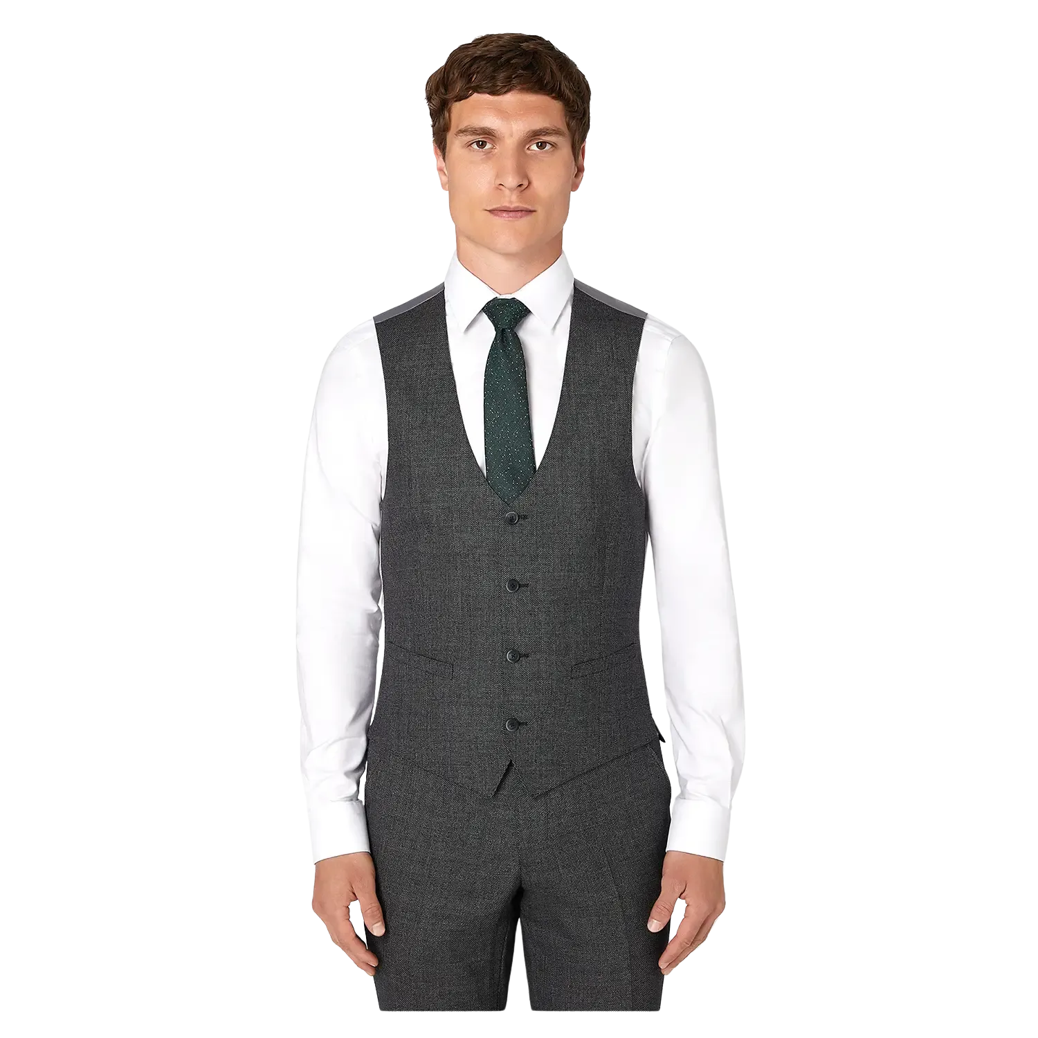 Remus Uomo Birdseye Suit Waistcoat