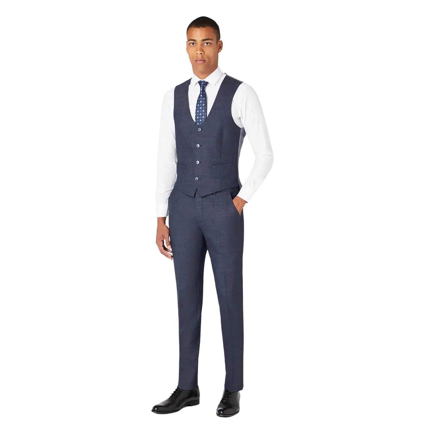 Remus Uomo Birdseye Suit Waistcoat