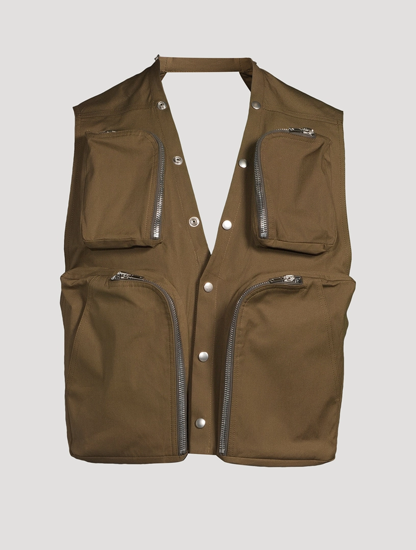 RICK OWENS Porterville Cotton Poplin Cargo Vest