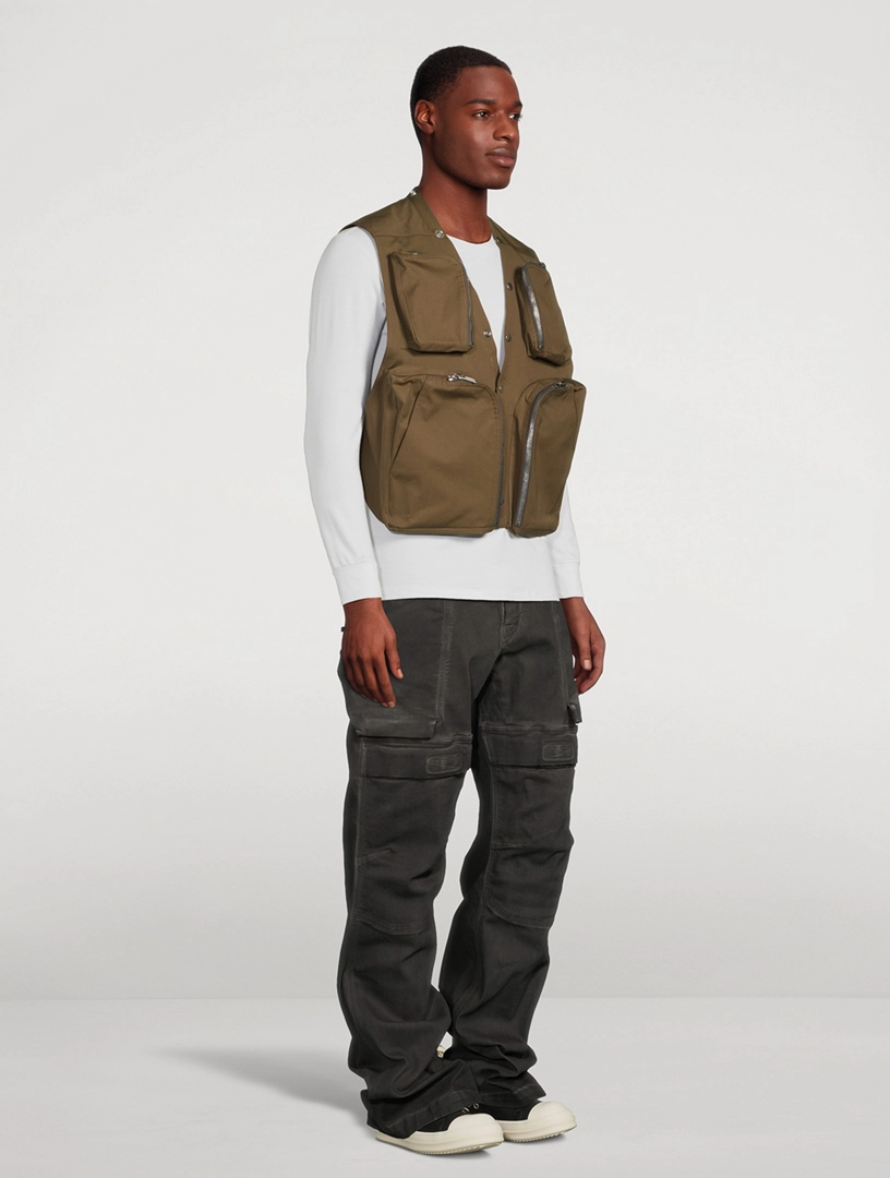 RICK OWENS Porterville Cotton Poplin Cargo Vest