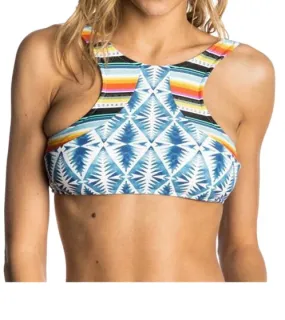 RIP CURL Beach Bazaar Top bikini da donna Top bikini flessibile GSIZZ3 Blu 70 Colorato