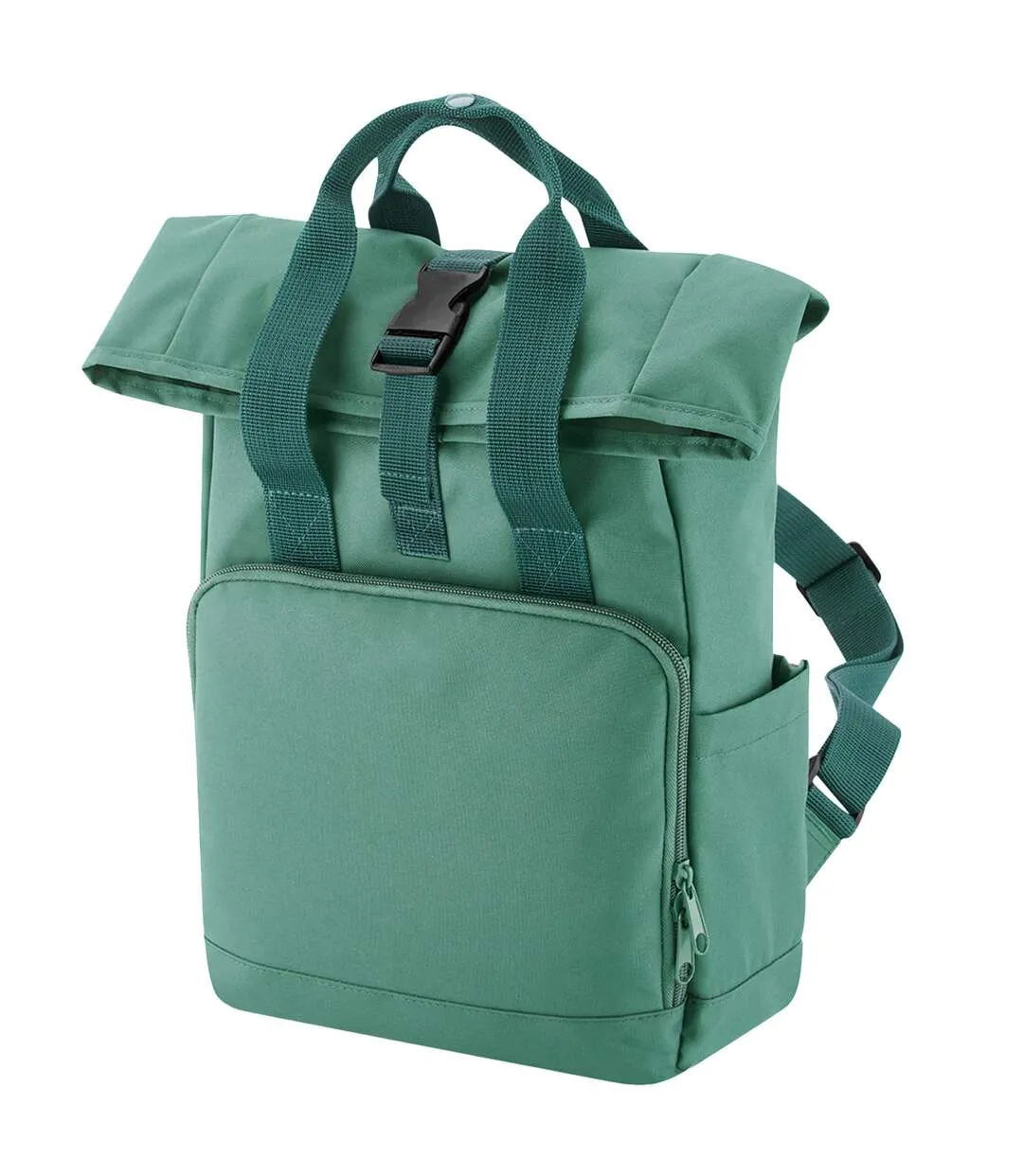 Roll top recycled twin handle backpack one size sage green Bagbase