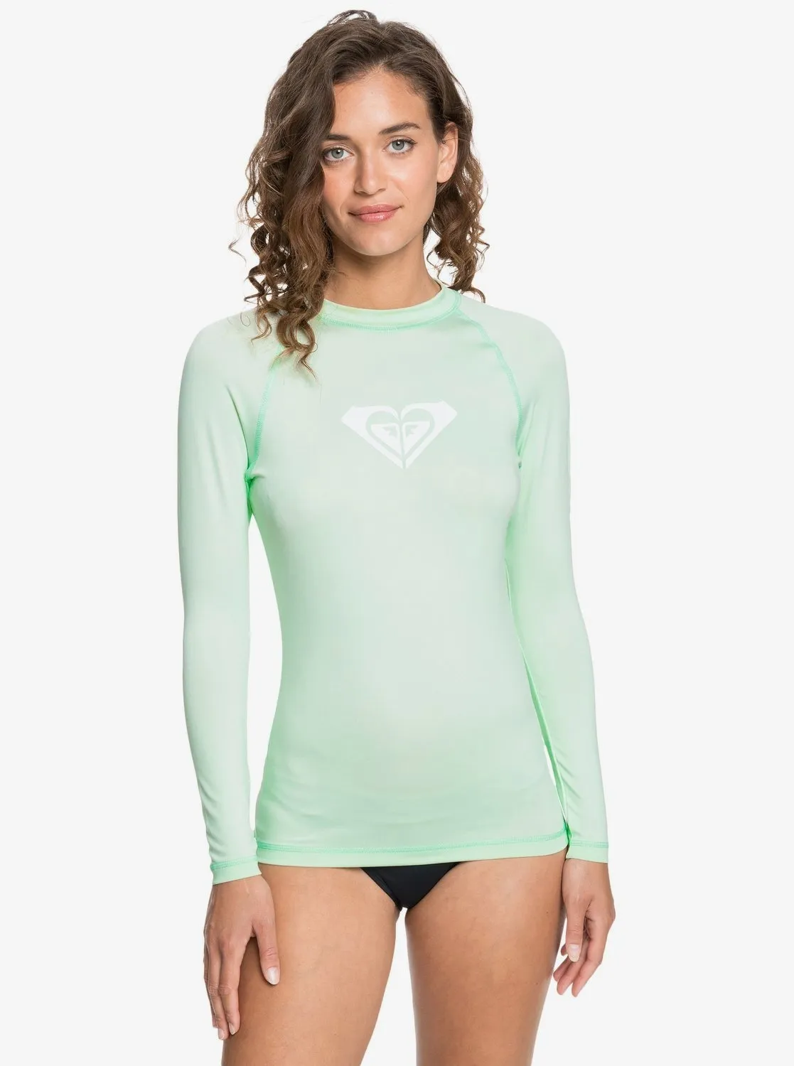 Roxy Womens Wholehearted Long Sleeve Brook Green Rash Vest