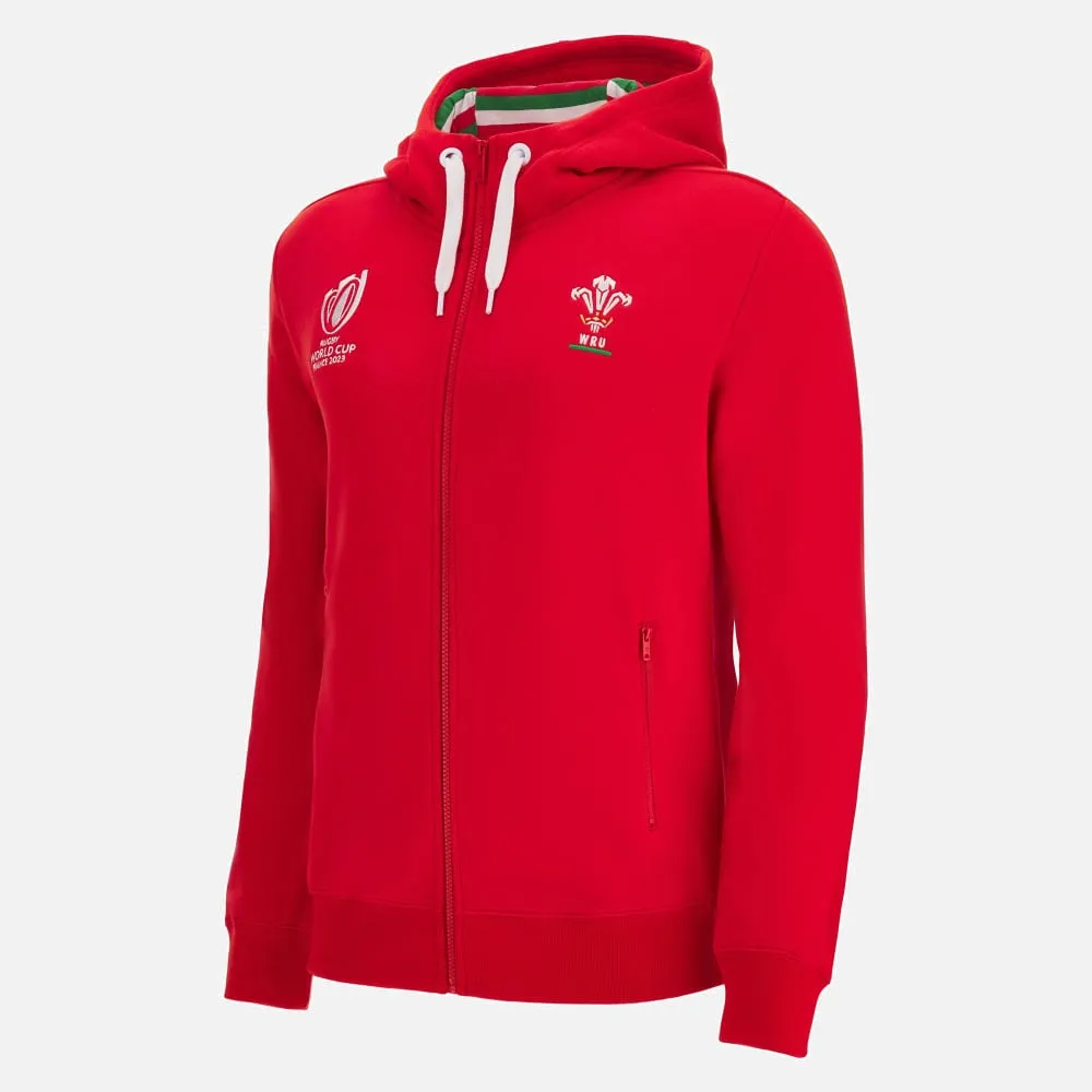 Rugby world cup 2023 welsh rugby adults' full zip cotton hooded sweatshirt