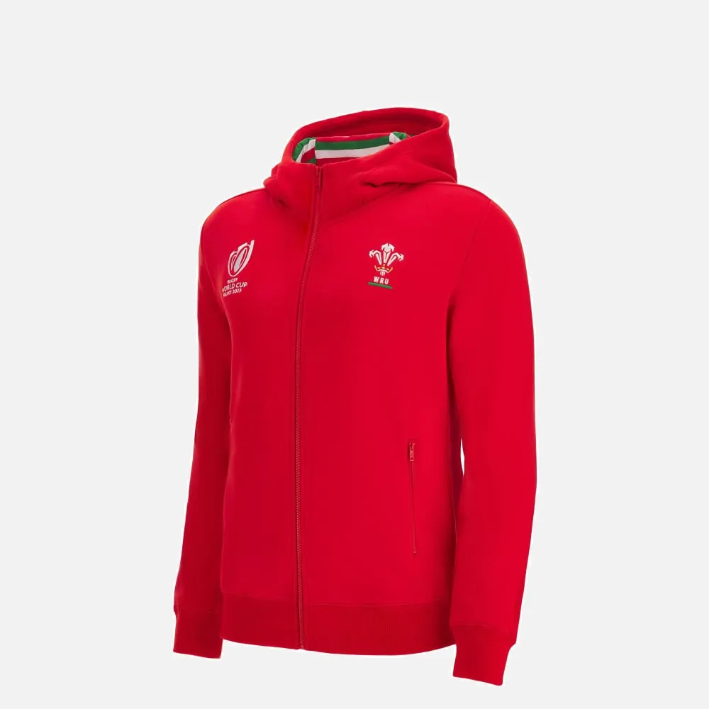 Rugby world cup 2023 welsh rugby junior full zip cotton hooded sweatshirt