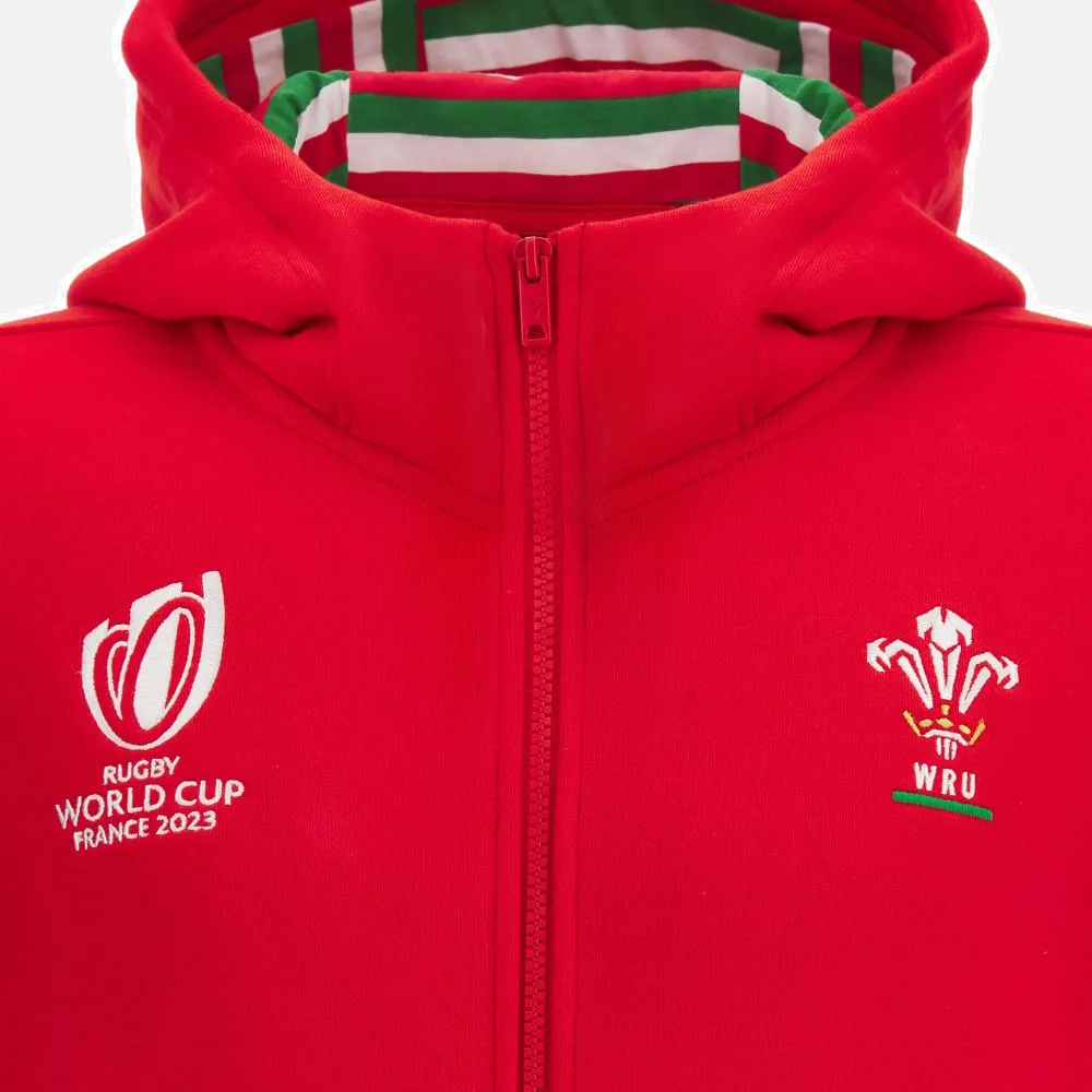 Rugby world cup 2023 welsh rugby junior full zip cotton hooded sweatshirt