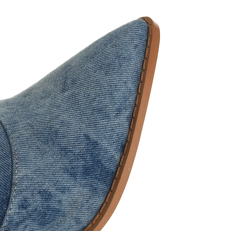 Sadie Knee High Denim Boots
