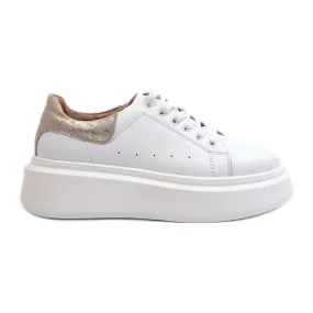 S.Barski D&amp;A Women's Platform Sneakers LR568 White