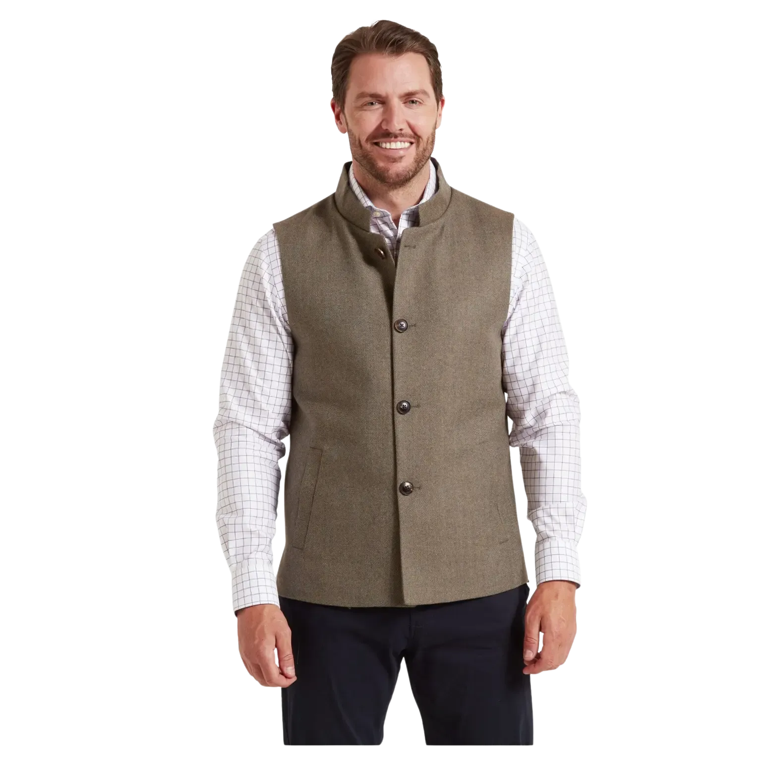 Schoffel Berwick Nehru Tweed Waistcoat