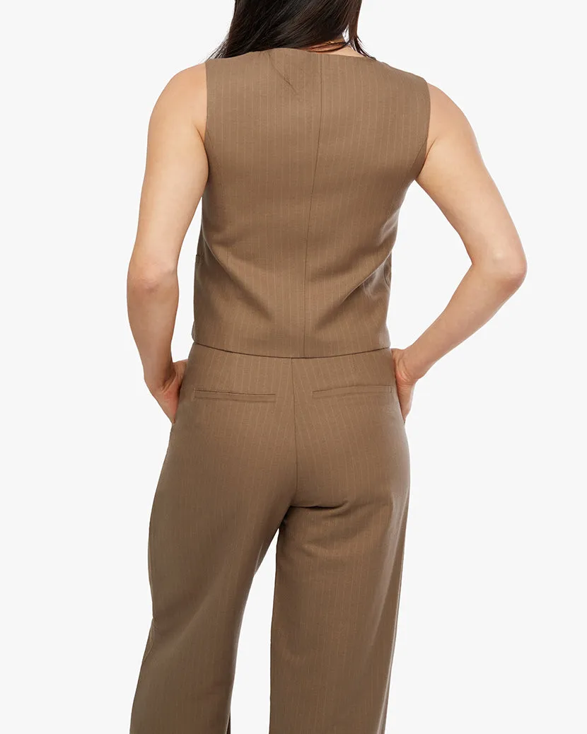 Scoop Tailored Vest | Brown