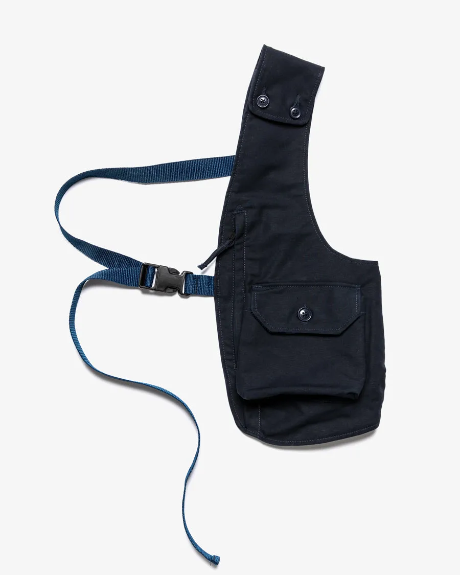 SHOULDER VEST NAVY COTTON DOUBLE CLOTH