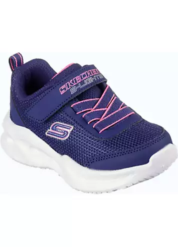 Skechers Infant Girls Navy Sola Glow Trainers | Grattan