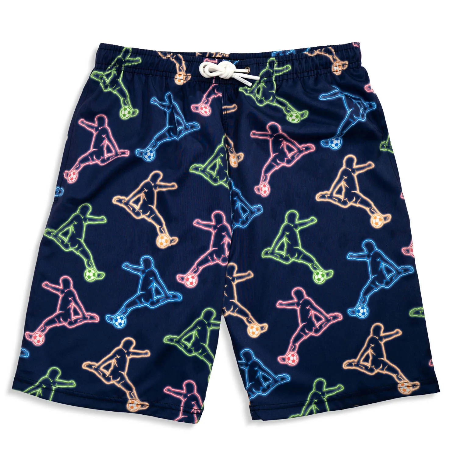 Soccer Swim Trunks - Neon Lights 