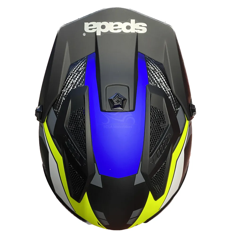 Spada Storm Graphic Helmet - Black/Blue/Yellow