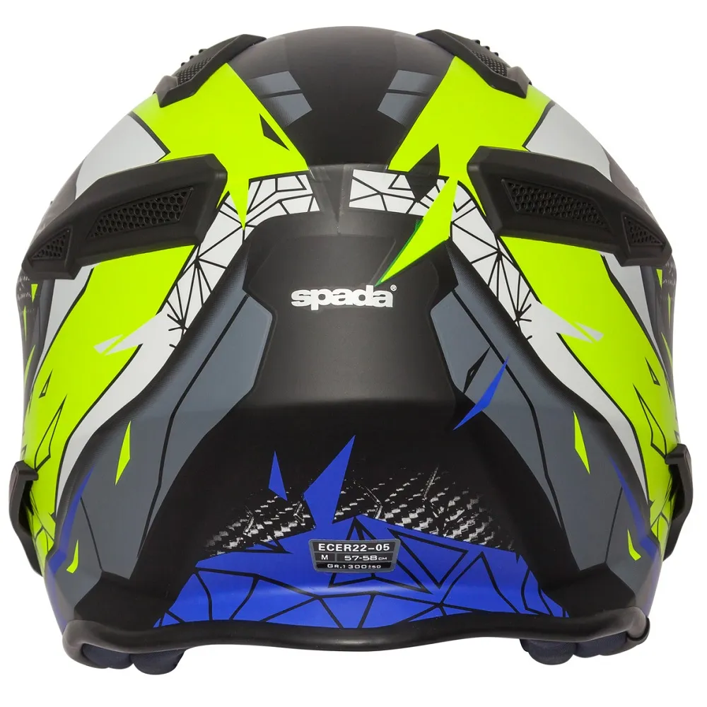 Spada Storm Graphic Helmet - Black/Blue/Yellow