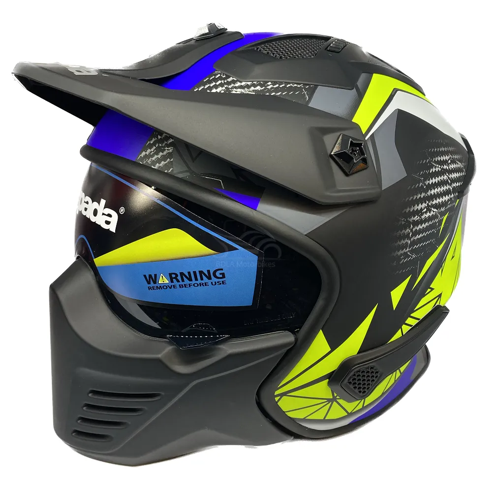 Spada Storm Graphic Helmet - Black/Blue/Yellow