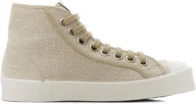 Spalwart Beige Linen Special Mid Sneakers