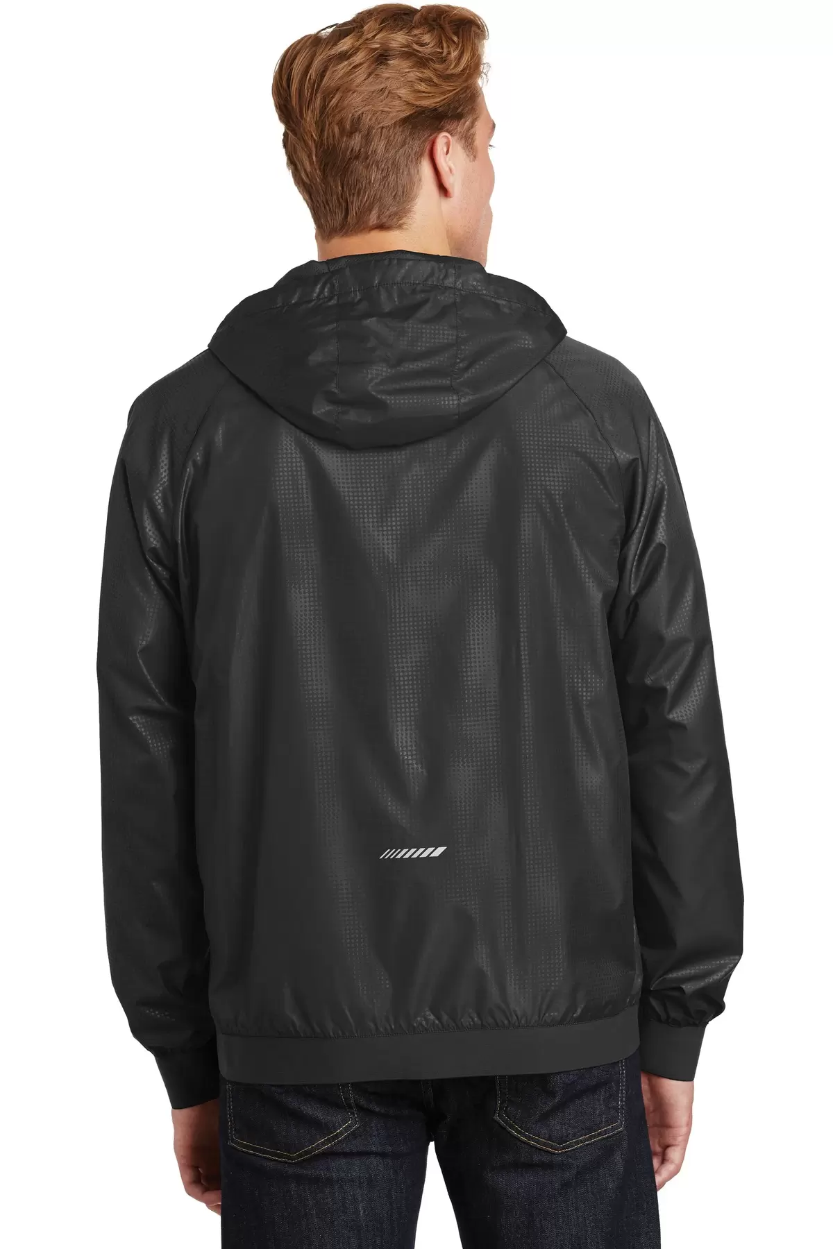 Sport Tek JST53 Sport-Tek Embossed Hooded Wind Jacket SKU: JST53