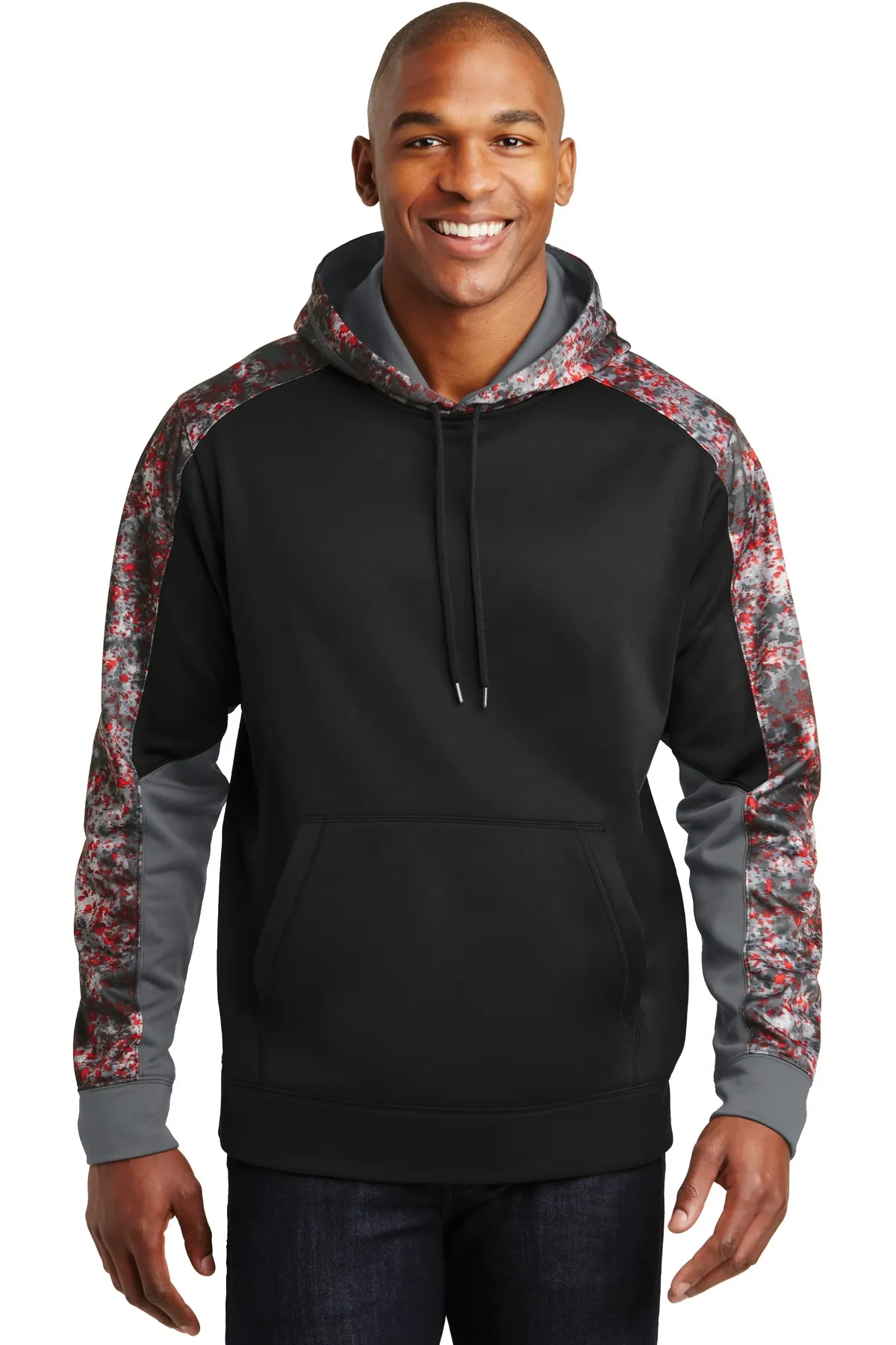 Sport Tek ST231 Sport-Tek Sport-Wick Mineral Freeze Fleece Colorblock Hooded Pullover SKU: ST231