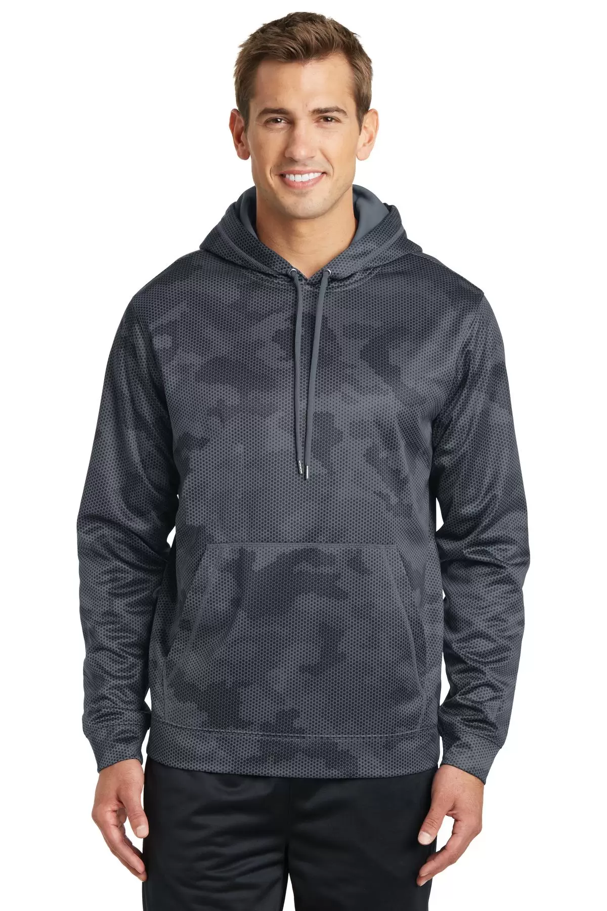 Sport Tek ST240 Sport-Tek Sport-Wick CamoHex Fleece Hooded Pullover SKU: ST240