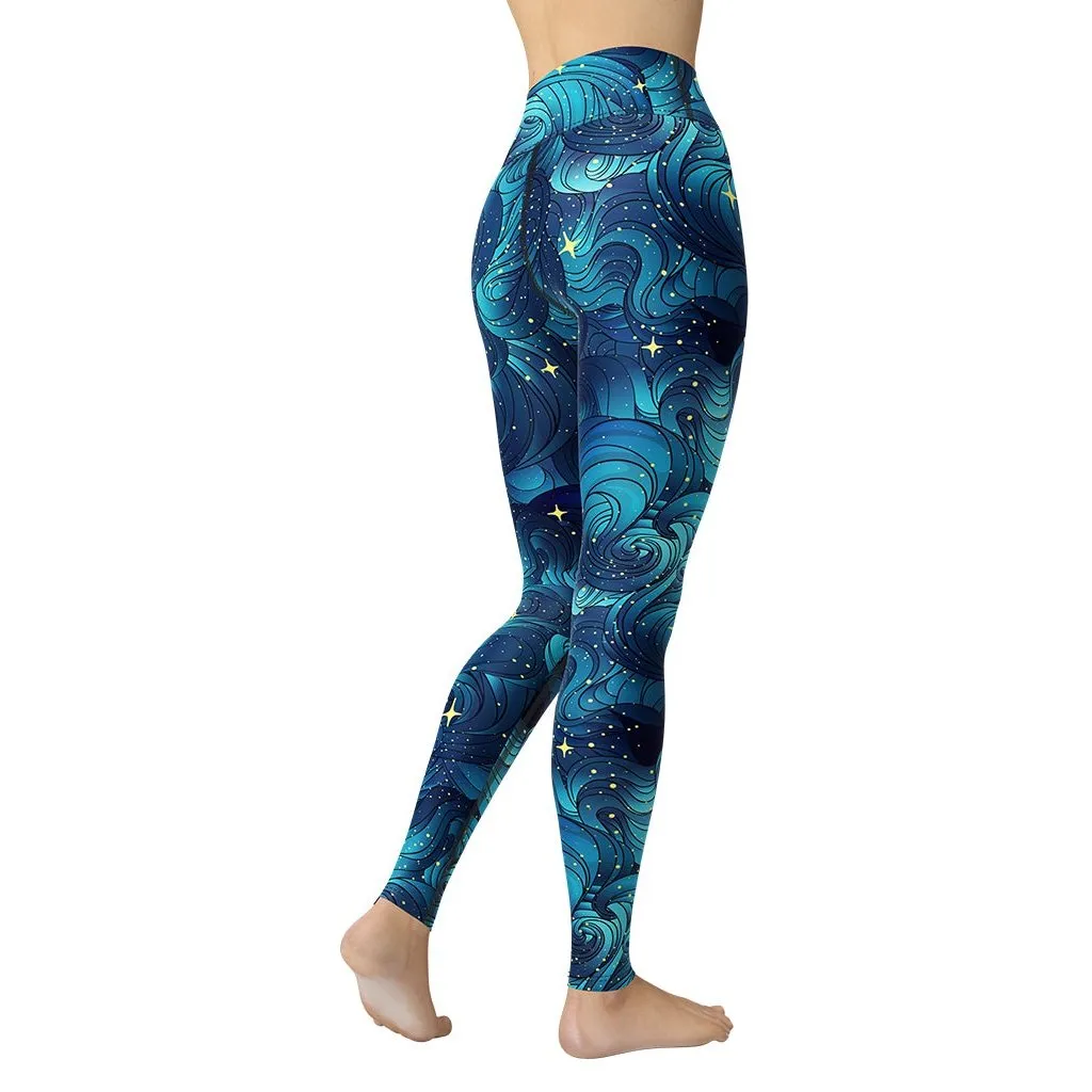 Starry Night Yoga Leggings