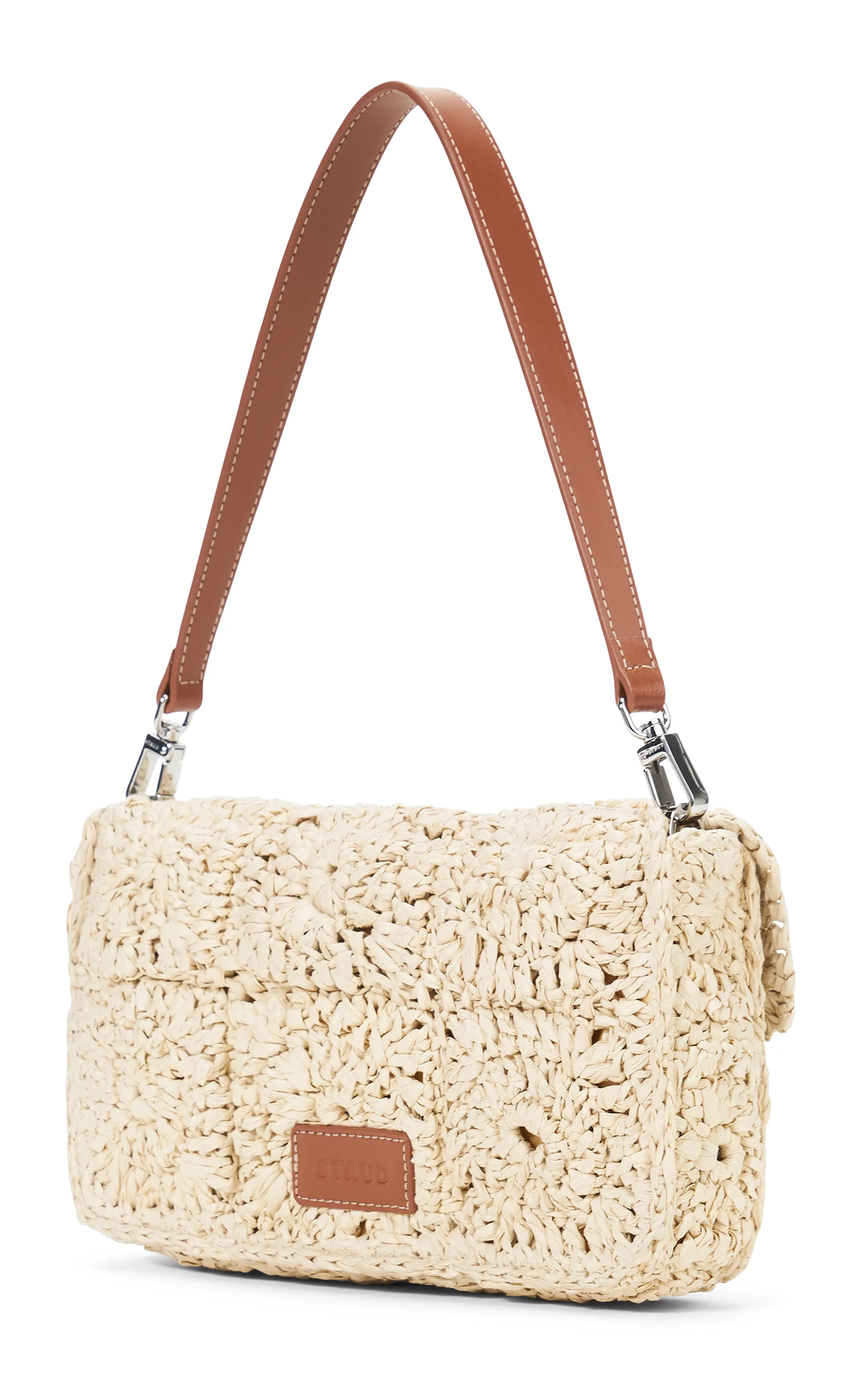 STAUD Timmy Crocheted Raffia Bag