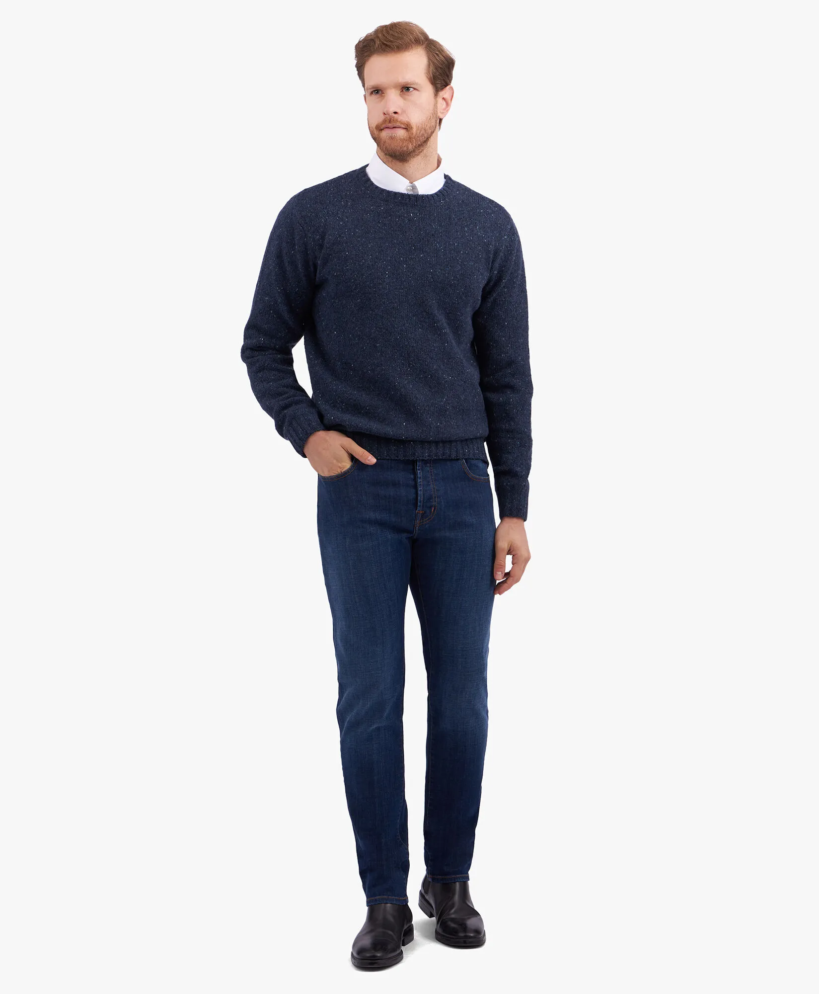 Stretch Cotton Denim Jeans in Blue for Men | Brooks Brothers® UK