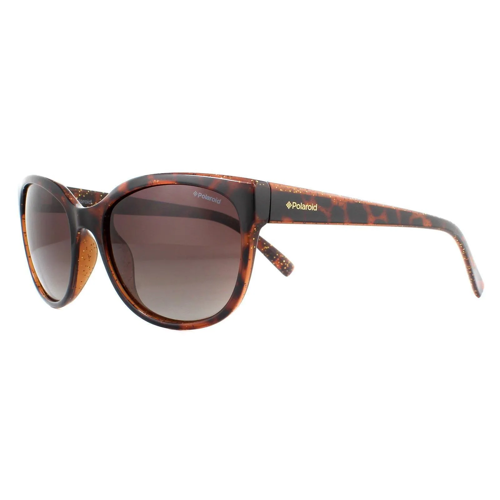 Sunglasses | Cat Eye Dark Havana Glitter Brown Gradient Polarized Sunglasses | Polaroid